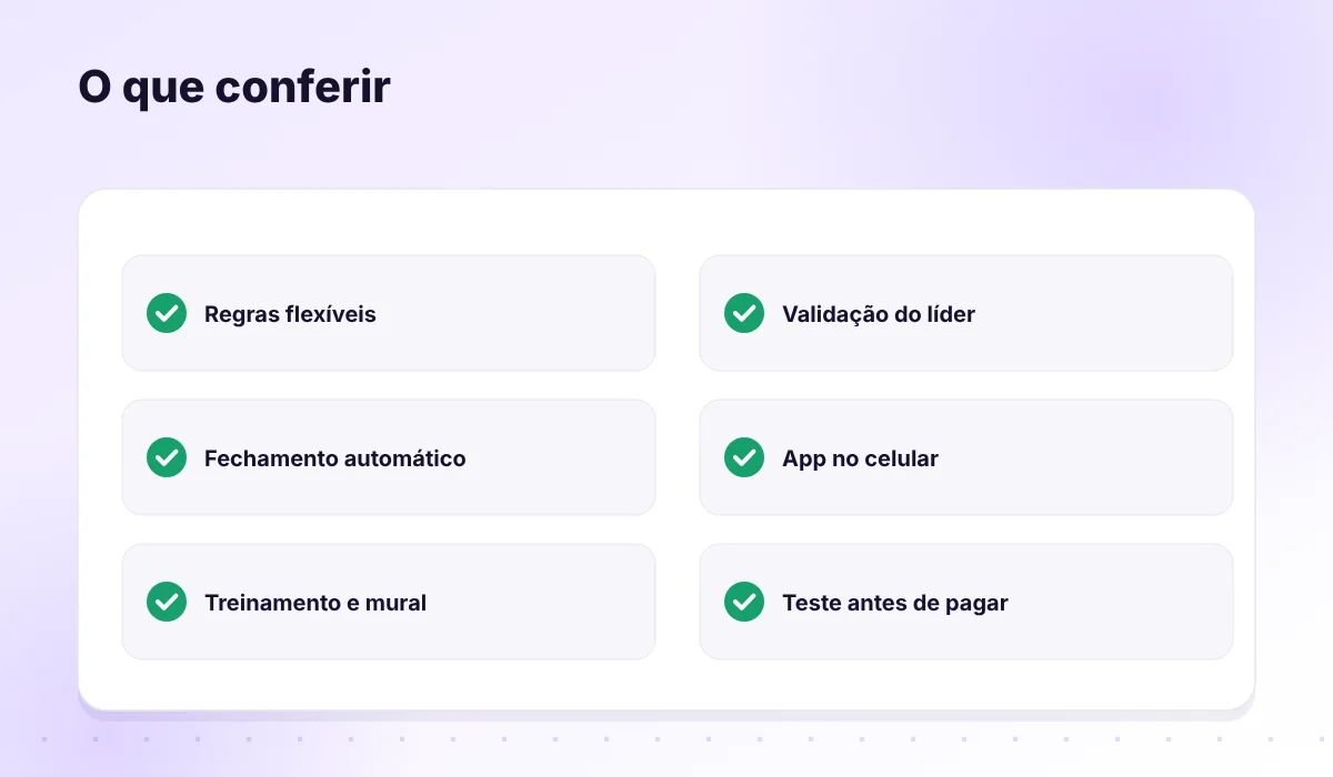 Checklist de pontos para escolher a plataforma