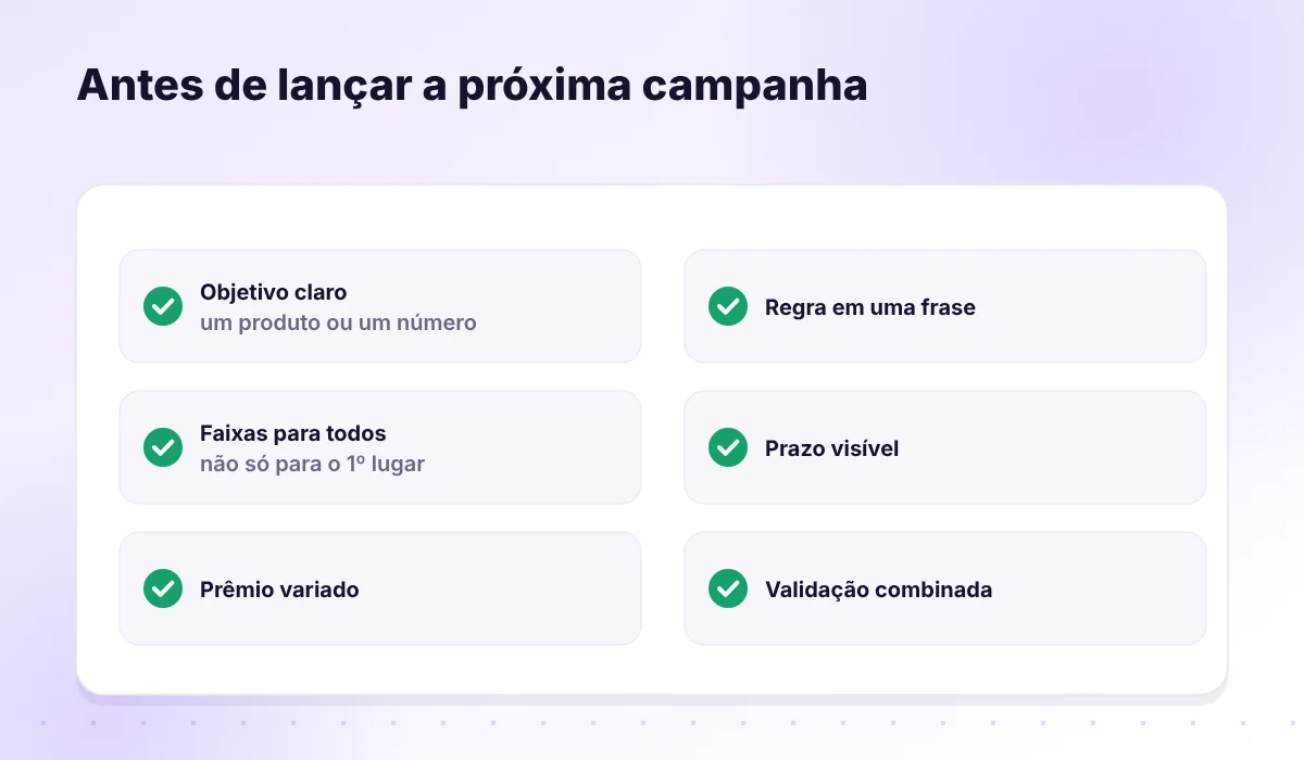 Checklist para renovar a campanha de incentivo